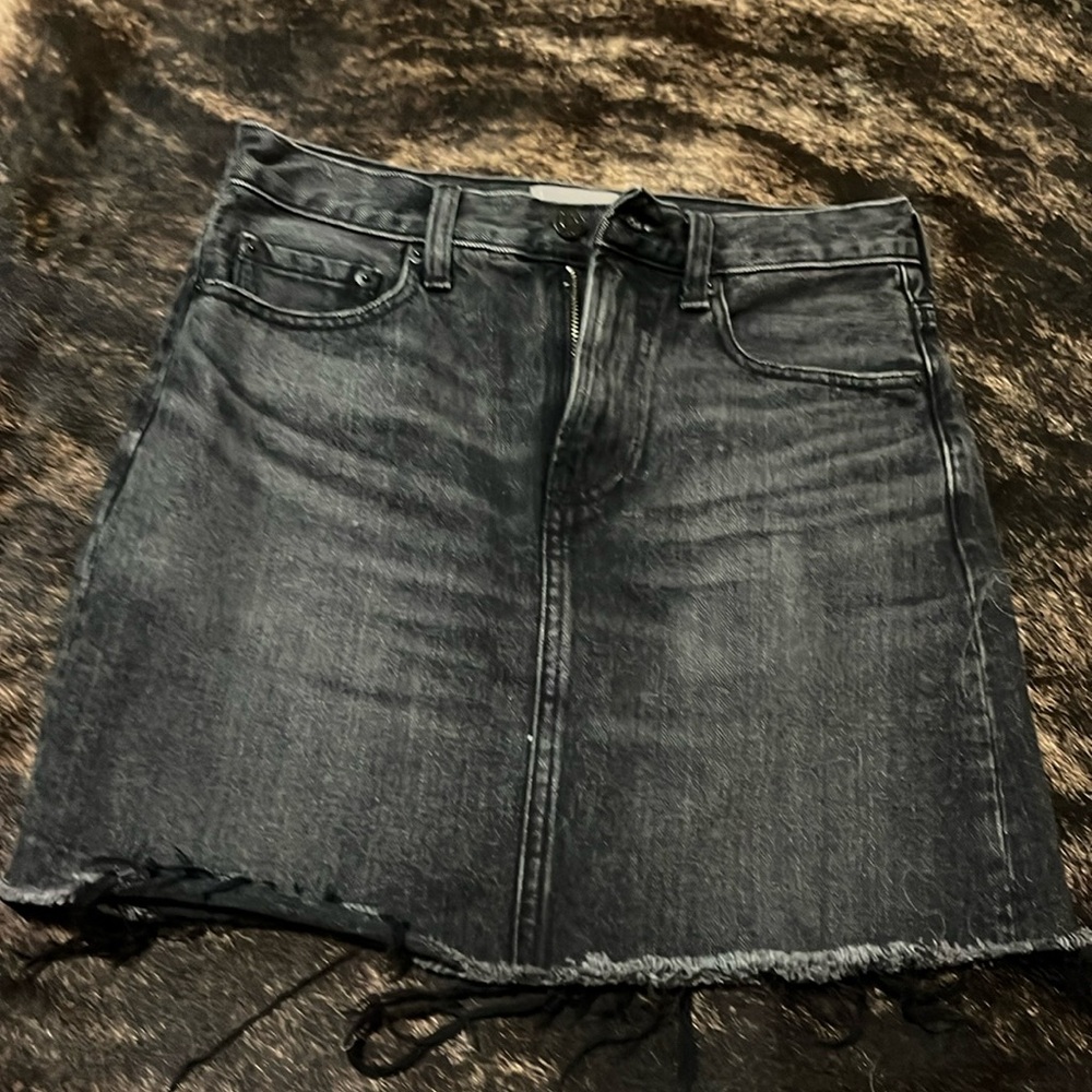 Everlane black denim skirt